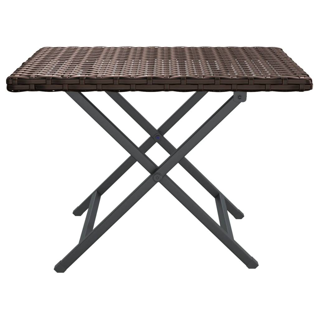 vidaXL Klapptisch Braun 45x35x32 cm Poly Rattan