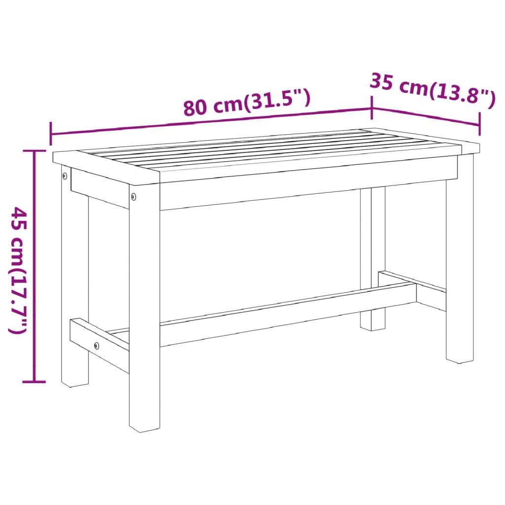 vidaXL Gartenbank 80x35x45 cm Massivholz Akazie