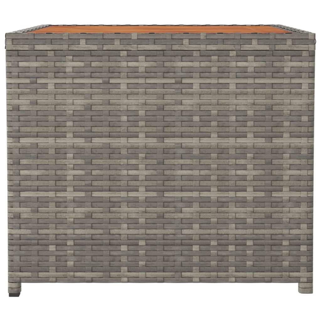 vidaXL Beistelltisch mit Holzplatte Grau Poly Rattan & Akazienholz