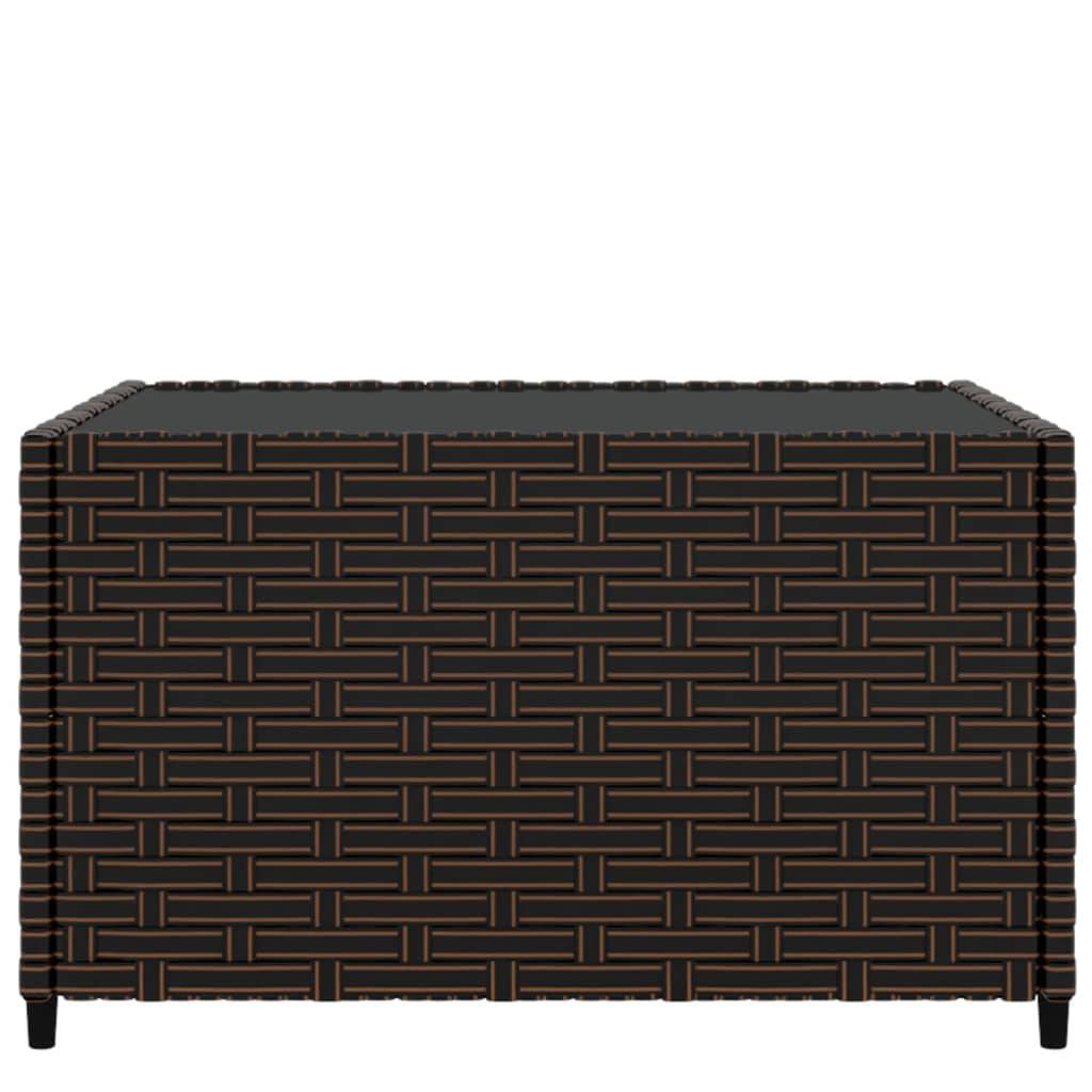 vidaXL Garten-Couchtisch Quadratisch Braun 50x50x30 cm Poly Rattan