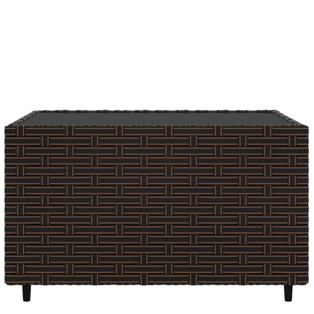 vidaXL Garten-Couchtisch Quadratisch Braun 50x50x30 cm Poly Rattan