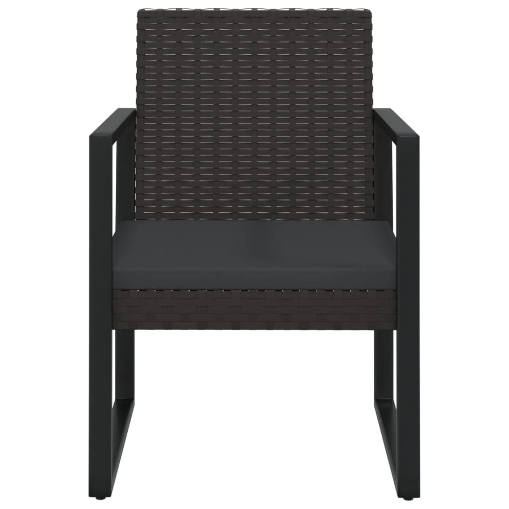 vidaXL Gartensessel mit Kissen Schwarz Poly Rattan
