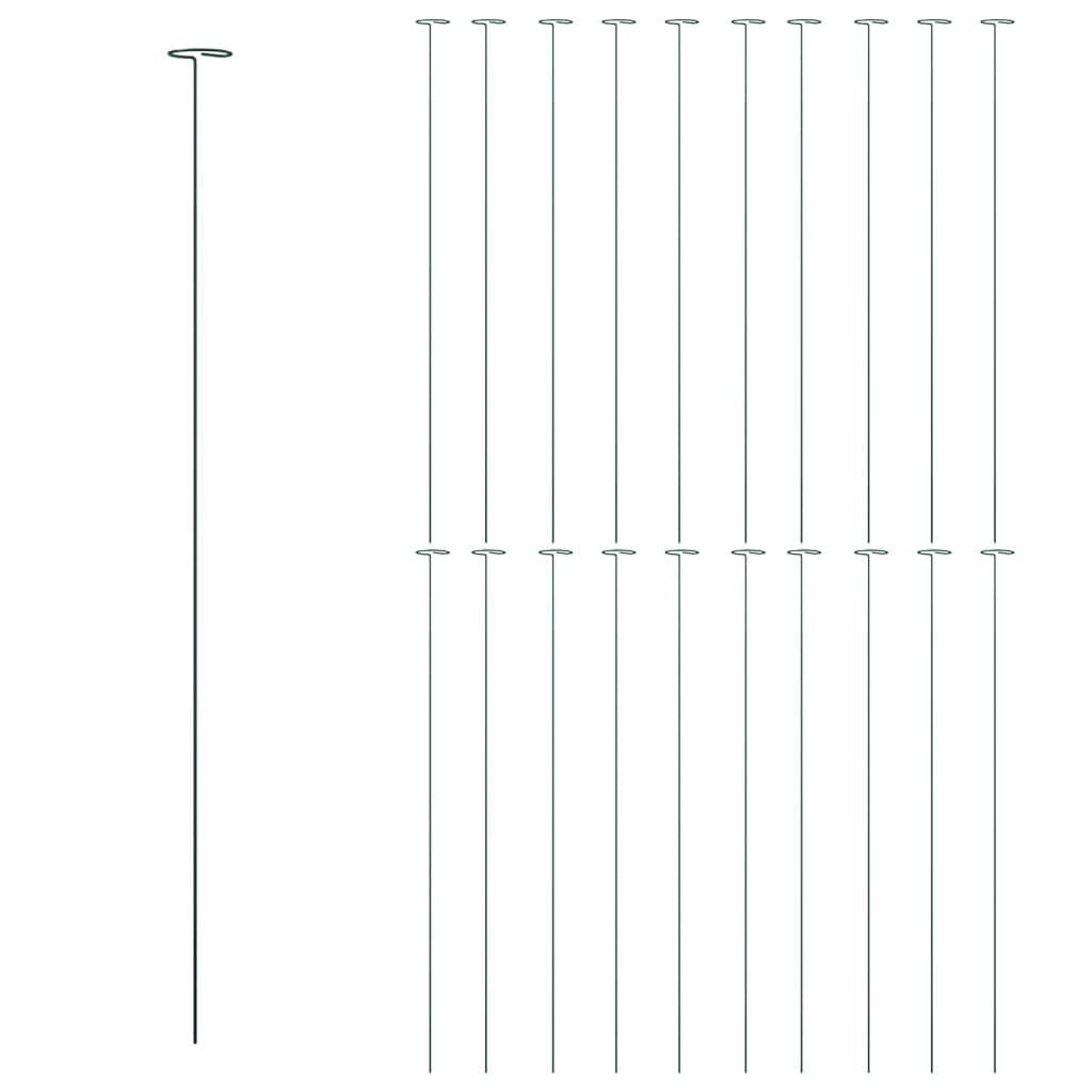 vidaXL Pflanzenstützen 20 Stk. Dunkelgrün 91 cm Stahl
