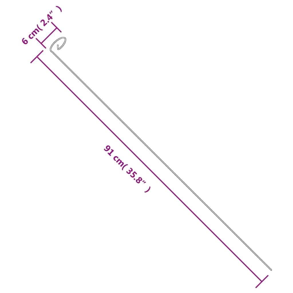 vidaXL Pflanzenstützen 20 Stk. Dunkelgrün 91 cm Stahl