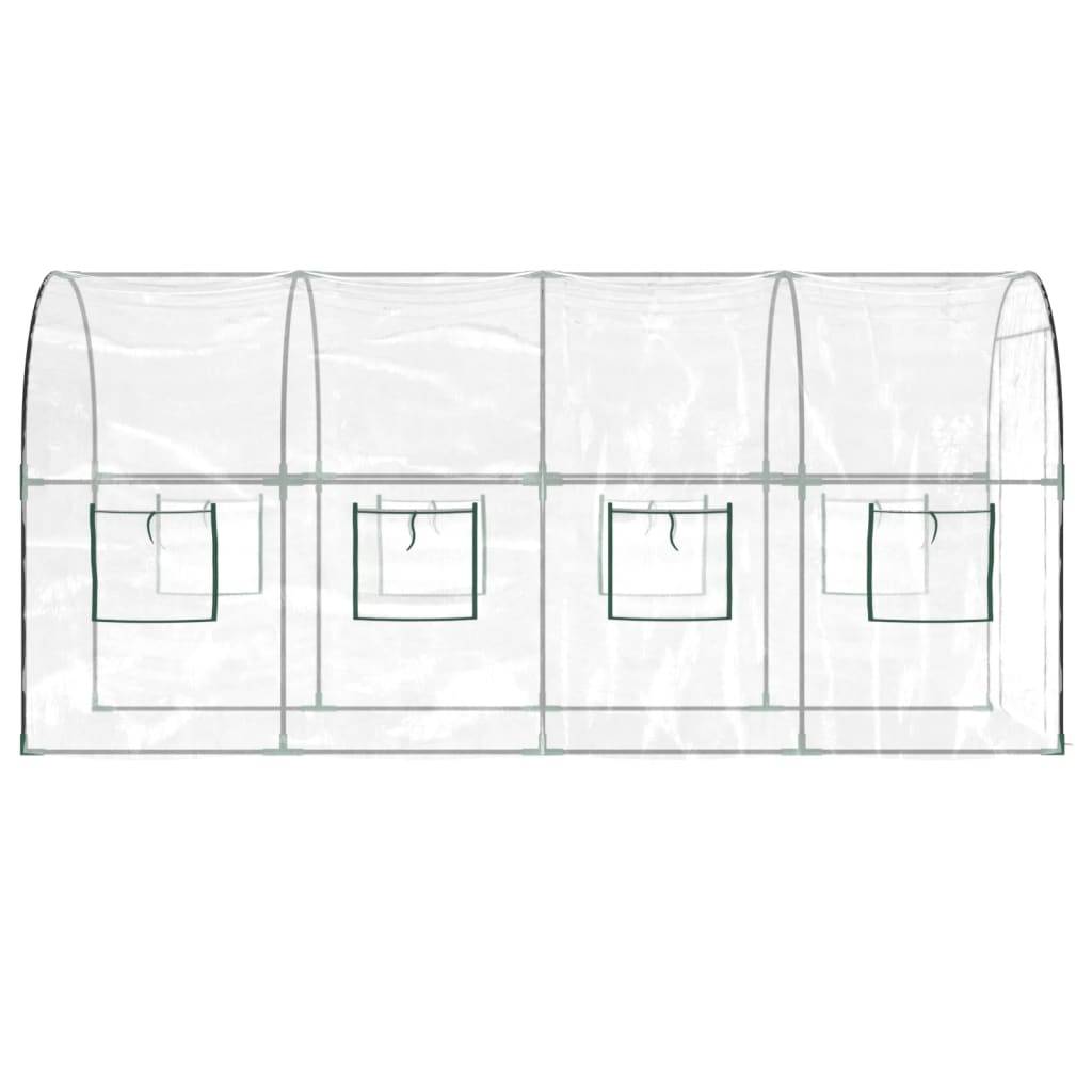 vidaXL Gewächshaus Transparent 160x400x190 cm PVC & Stahl
