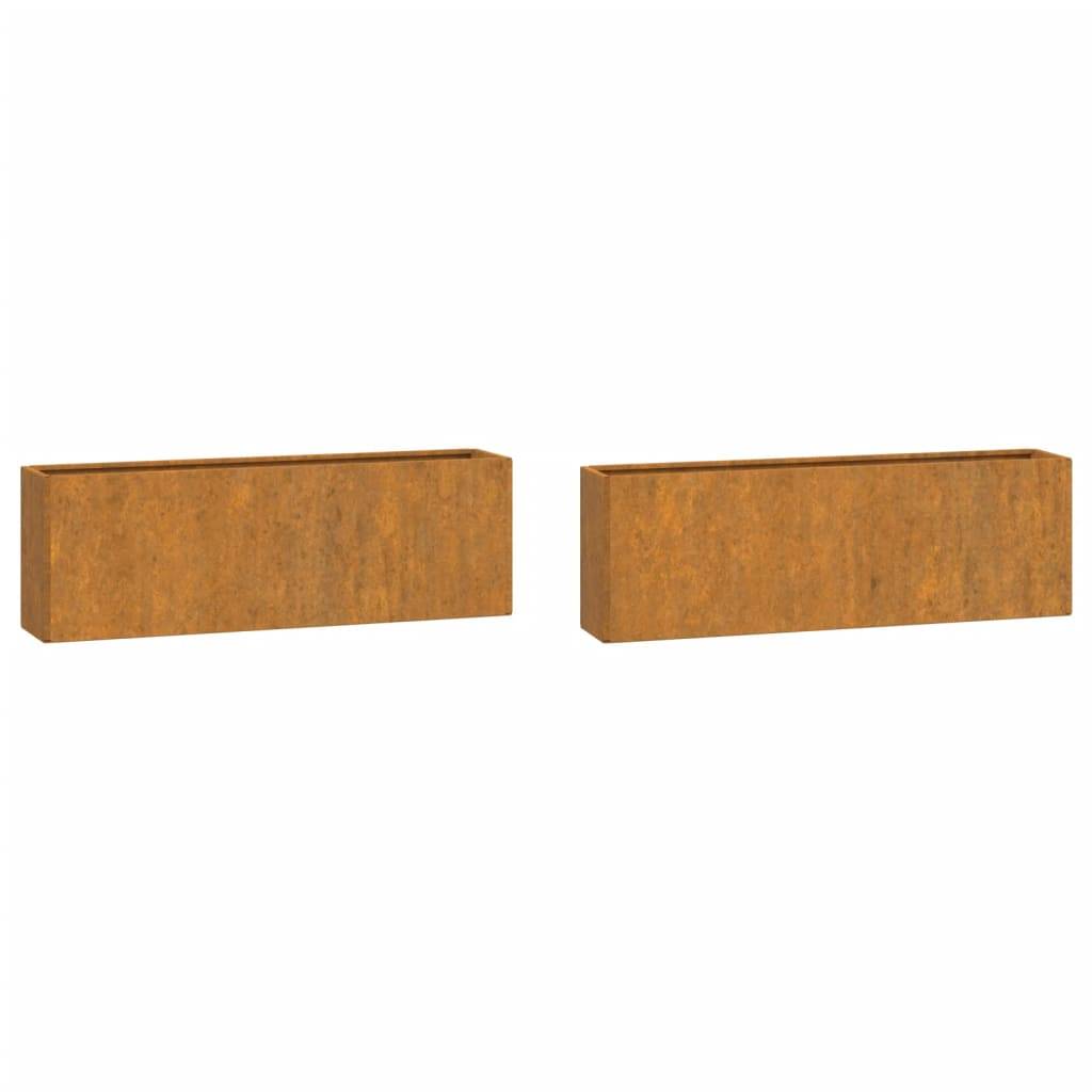 vidaXL Wand-Pflanzkübel 2 Stk. Rostig Cortenstahl 53x10x17 cm