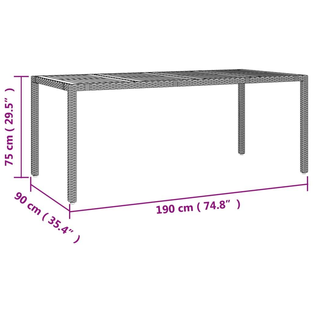 vidaXL 9-tlg. Garten-Essgruppe Schwarz Poly Rattan & Massivholz Akazie