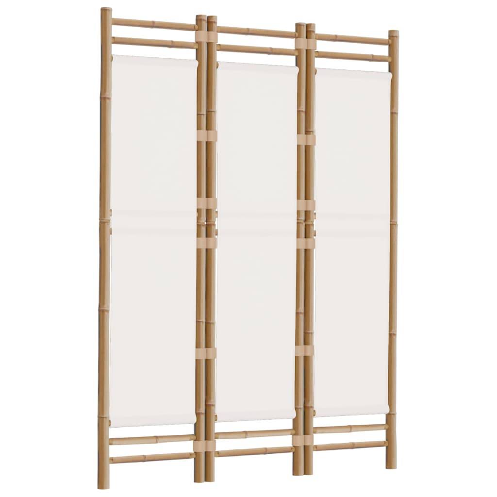 vidaXL 3-tlg. Paravent Faltbar 120 cm Bambus und Canvas