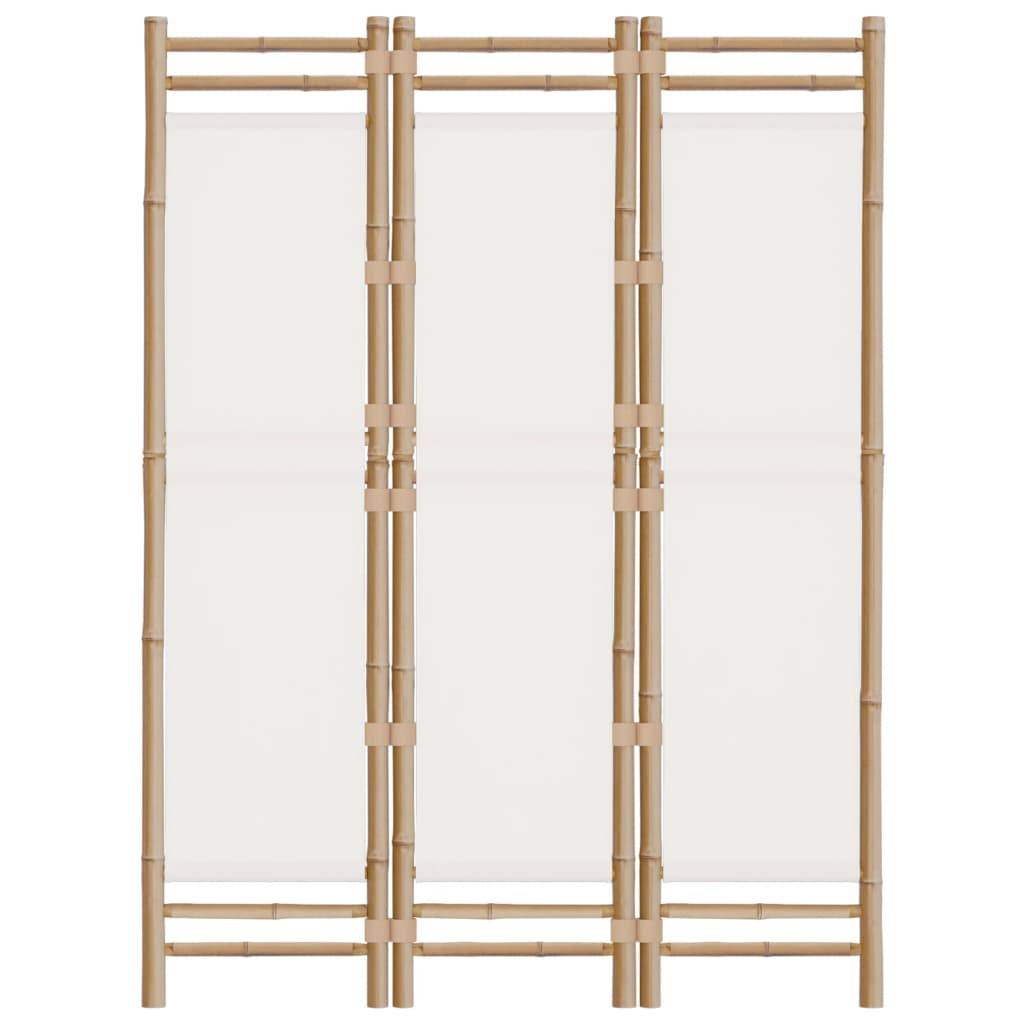 vidaXL 3-tlg. Paravent Faltbar 120 cm Bambus und Canvas
