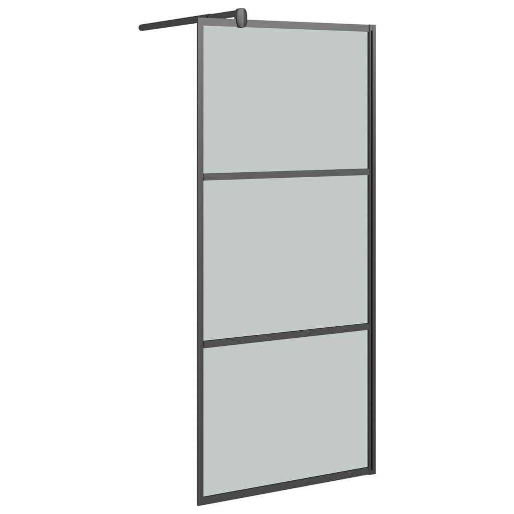 vidaXL Duschwand für Walk-In Dusche 90x195 cm Dunkel ESG Glas Schwarz