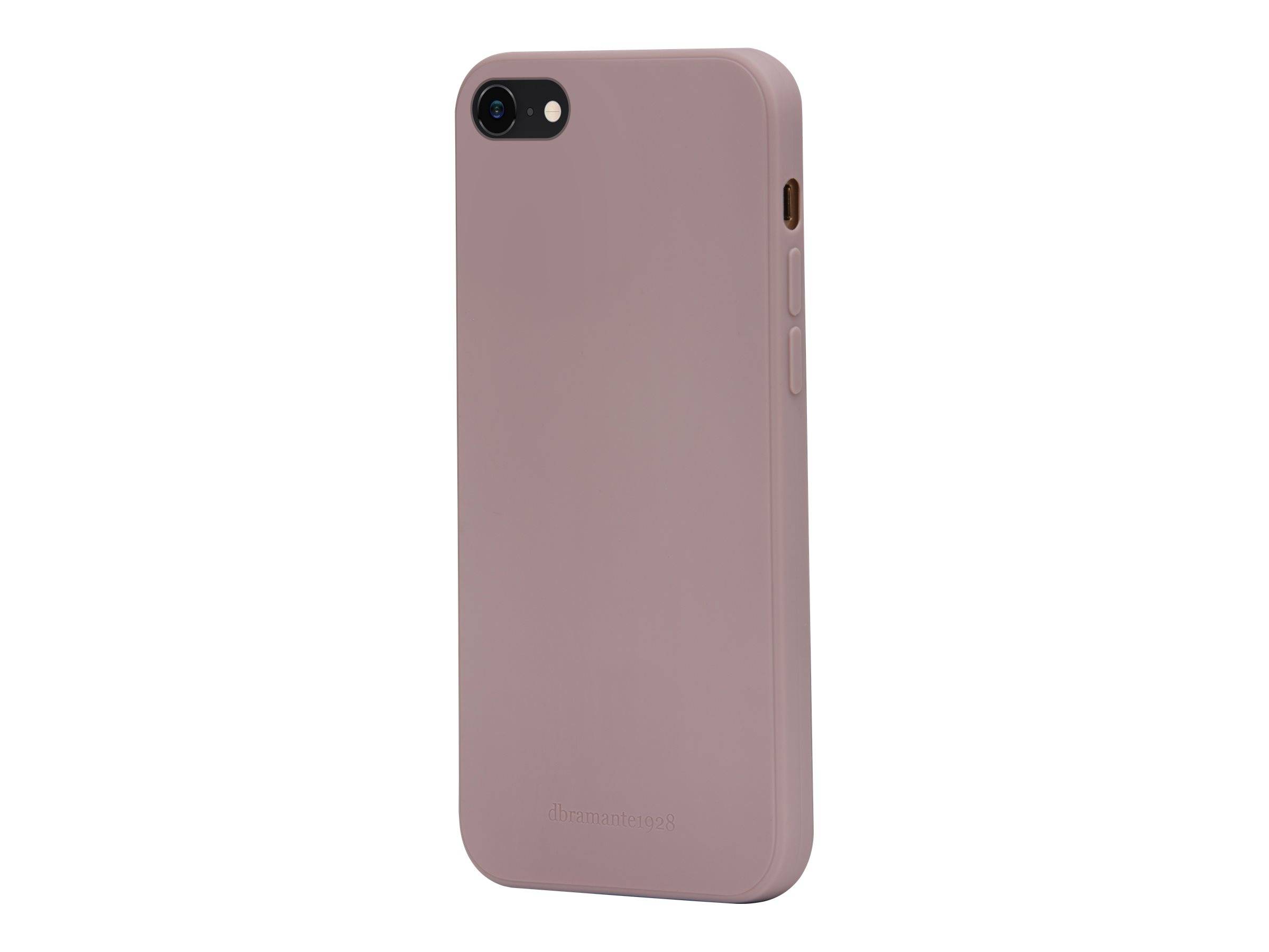 Eine rosa, schlanke Smartphone-Hülle mit Kameraausschnitt, Seitenknöpfen und glatter Oberfläche.