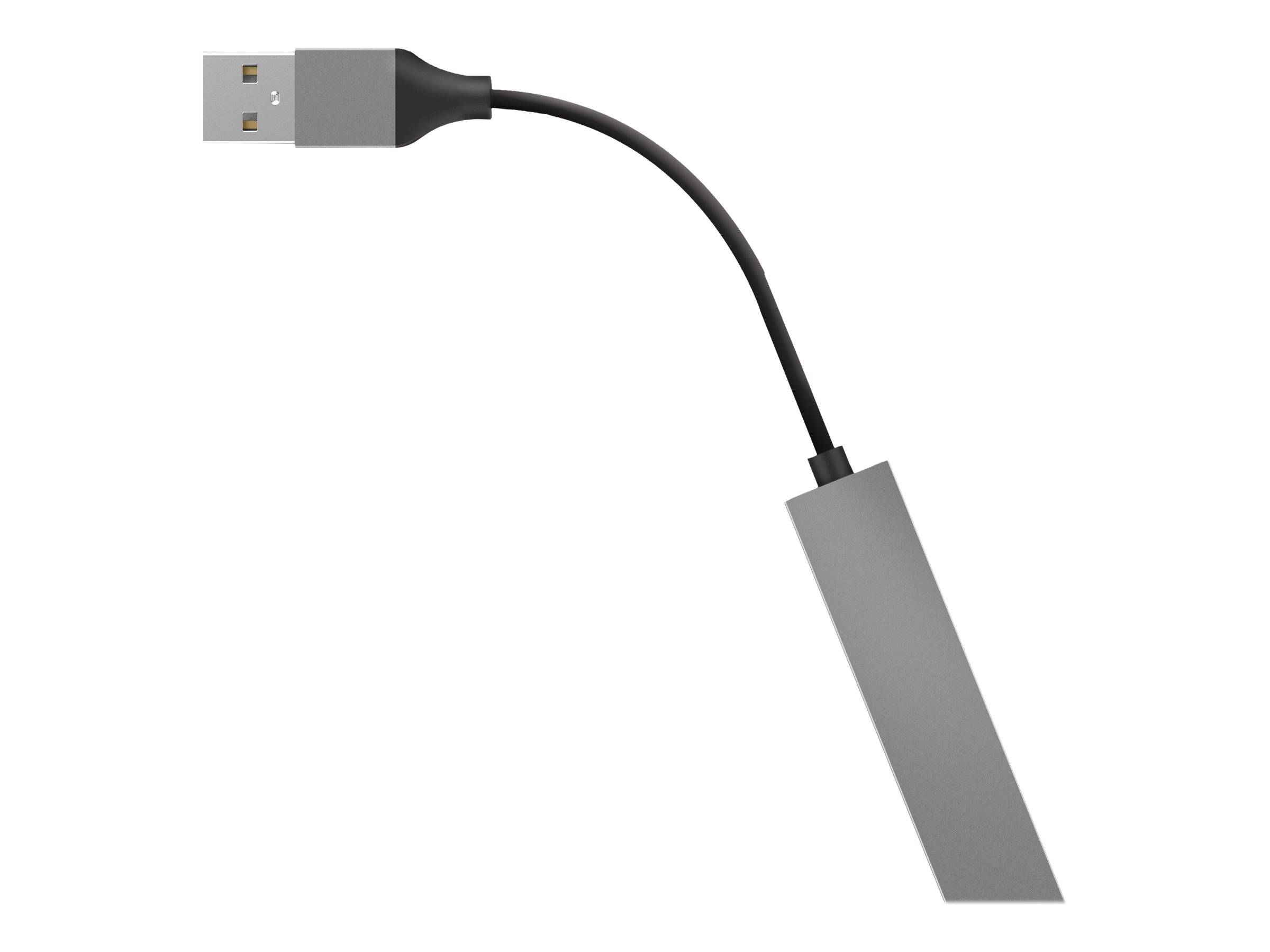 Trust Halyx Aluminium 4-Port Mini USB Hub - Hub