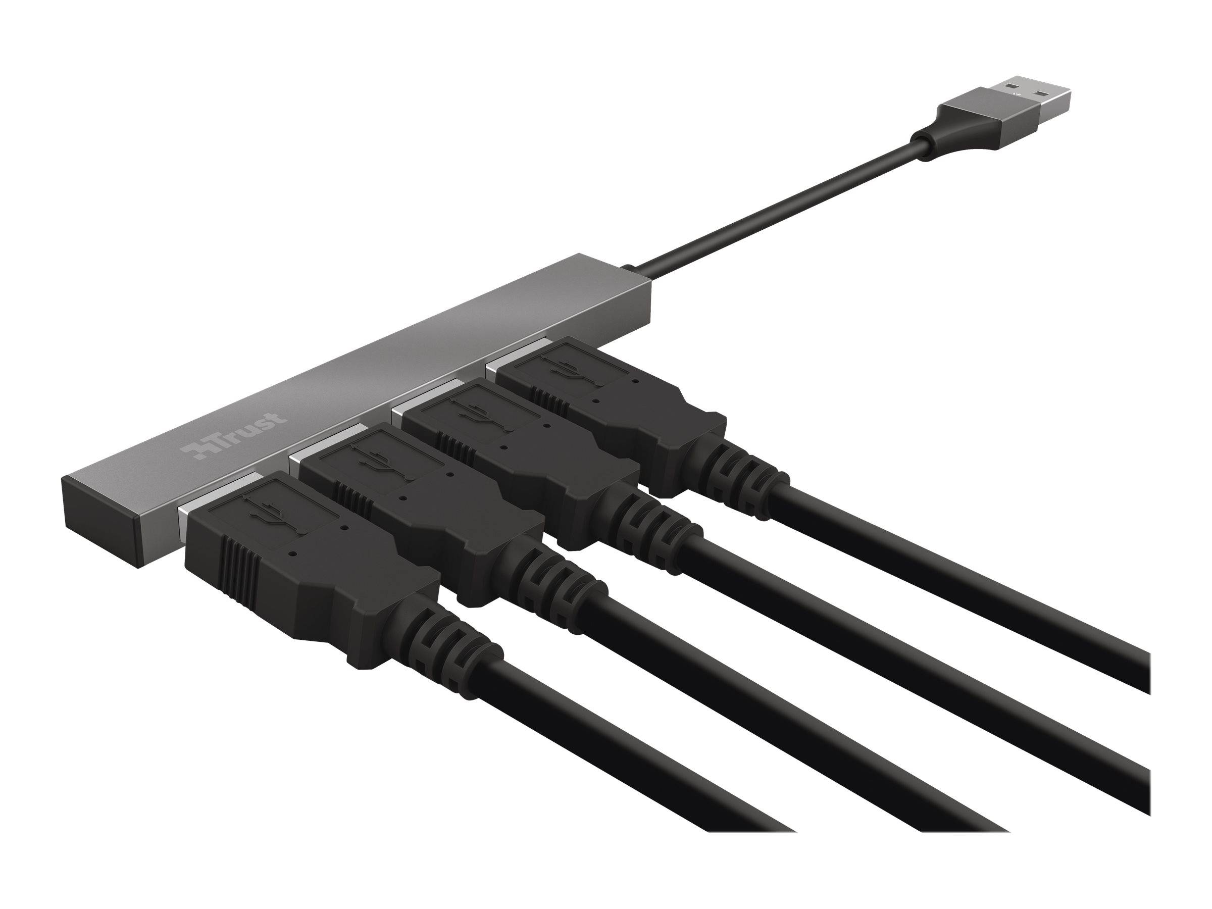 Trust Halyx Aluminium 4-Port Mini USB Hub - Hub