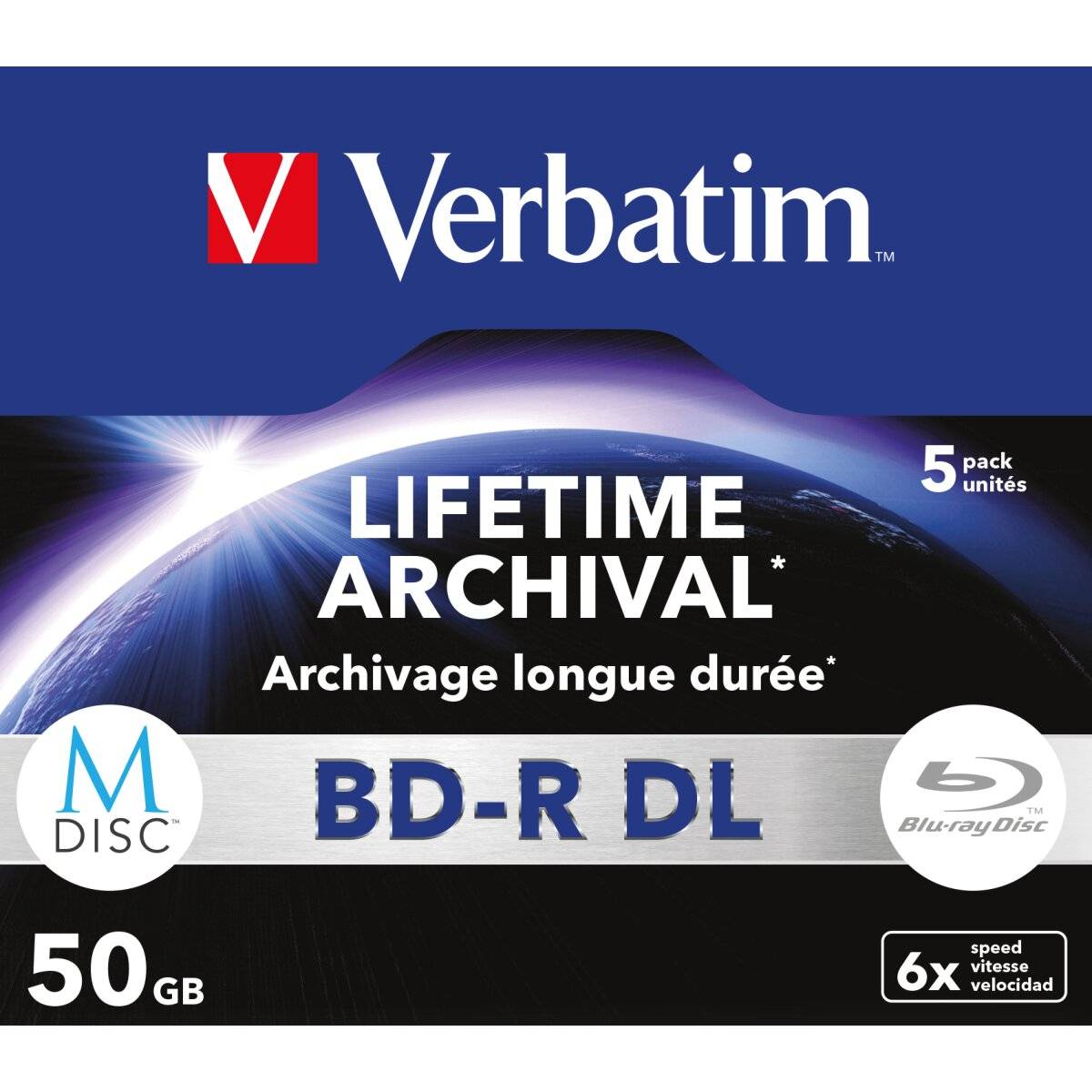 Verbatim M-DISC BD-R DL 50GB/1-6x Jewelcase (5 Disc)