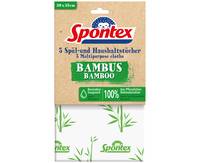 Spontex Spül- und Hauhaltstücher Bambus, Bambusfaser, Grün, Weiß, Handwäsche, 40 °C, 300 mm, 350 mm