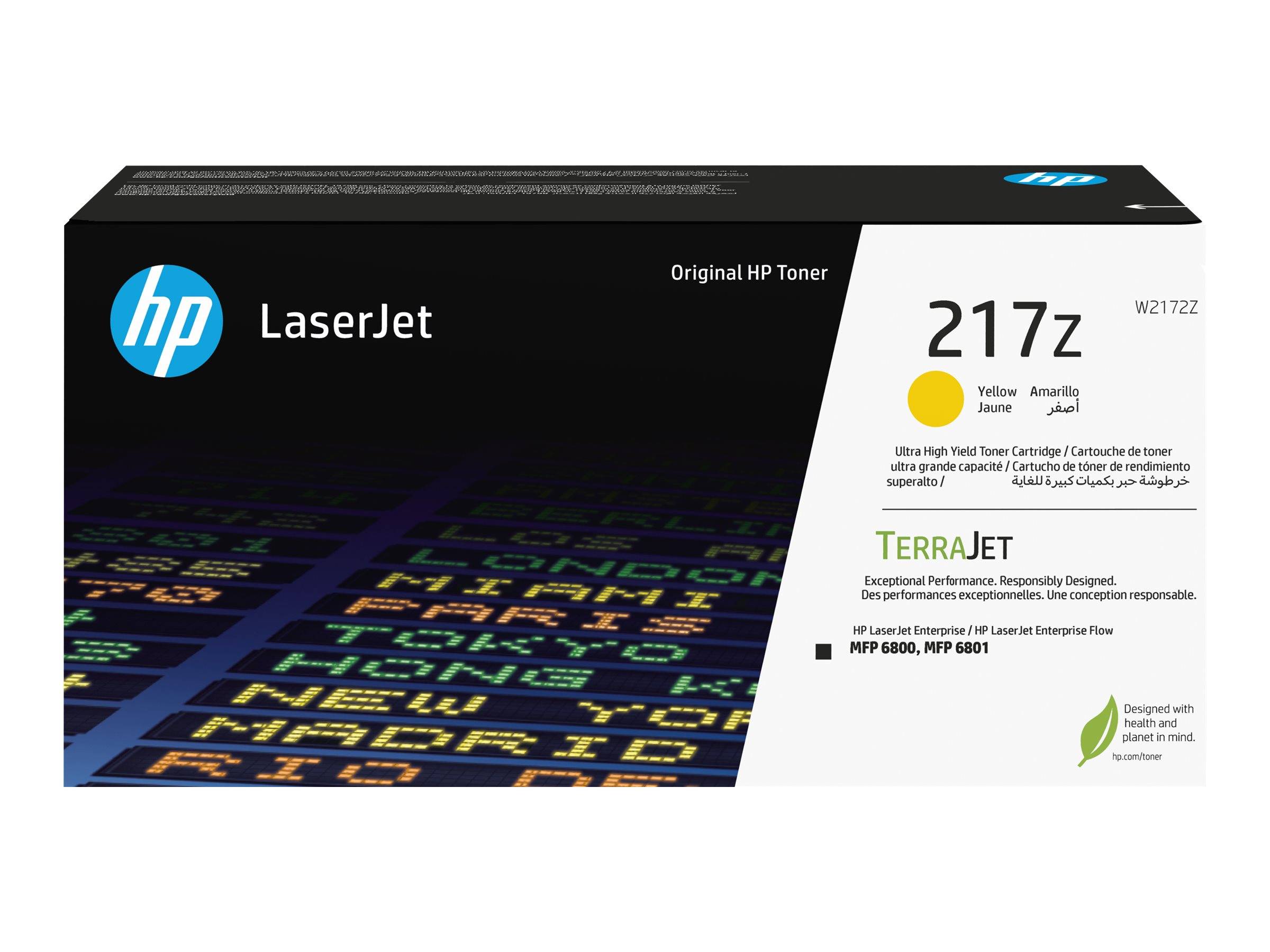 HP LaserJet Original HP Tonerkartusche, Karton, 217Z gelb, TerraJet, für HP LaserJet Enterprise und MFP 6800/6801 Drucker.