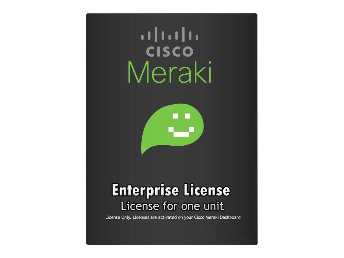Cisco Meraki Enterprise-Lizenz für eine Einheit. Lizenzen werden in Ihrem Cisco Meraki-Dashboard aktiviert.