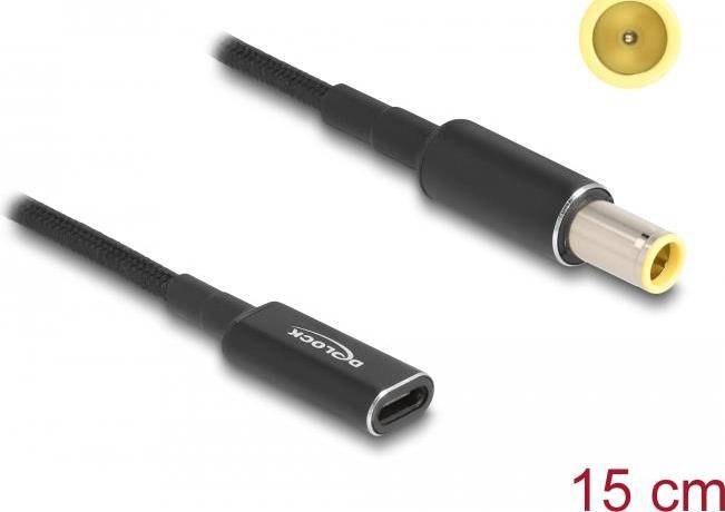Delock Netzteil - 24 pin USB-C (W) zu Gleichstromstecker 7,9 x 5,5 mm (M) - 19.5