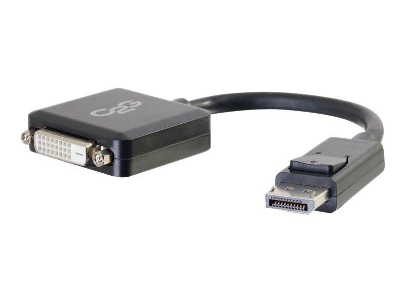 DVI-zu-DisplayPort-Adapterkabel mit DVI-Anschluss auf der einen Seite und DisplayPort-Anschluss auf der anderen Seite.