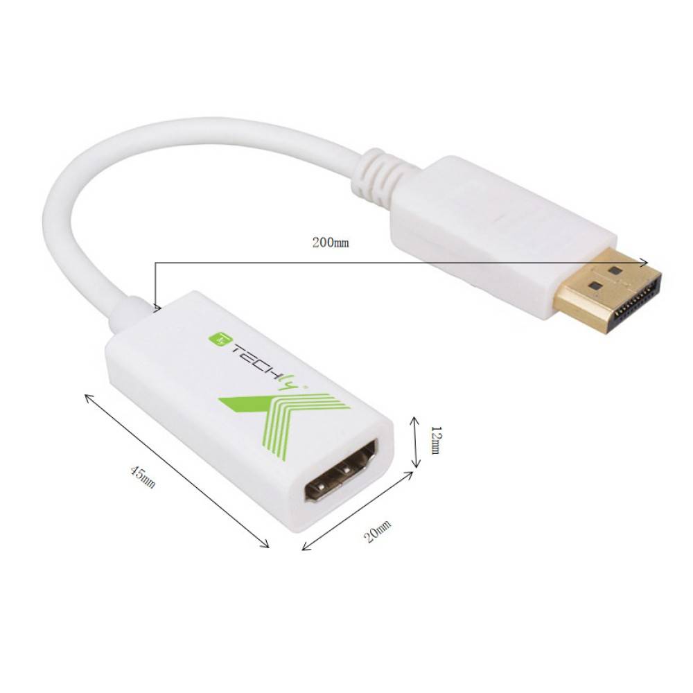 Techly Videoadapter - DisplayPort männlich eingerastet zu HDMI weiblich