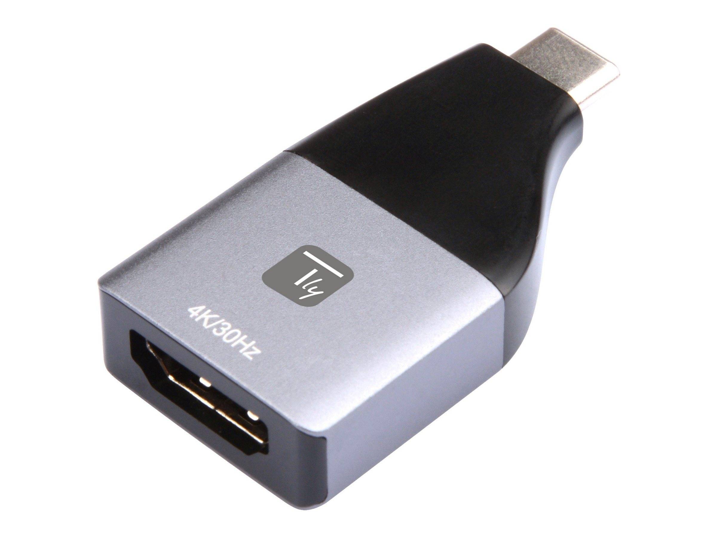 IC INTRACOM - TECHly - Videoadapter - 24 pin USB-C männlich zu HDMI weiblich - Schwarz, Silber - unterstützt 4K 60 Hz (3