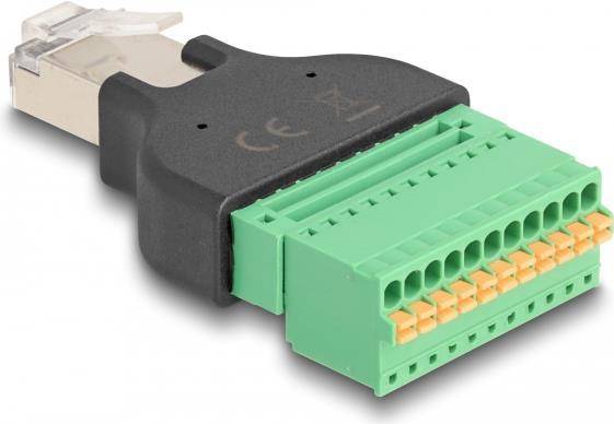 Delock Netzwerkadapter - RJ-50 (S) zu 11 pin terminal block - STP - 2,54 mm Rast