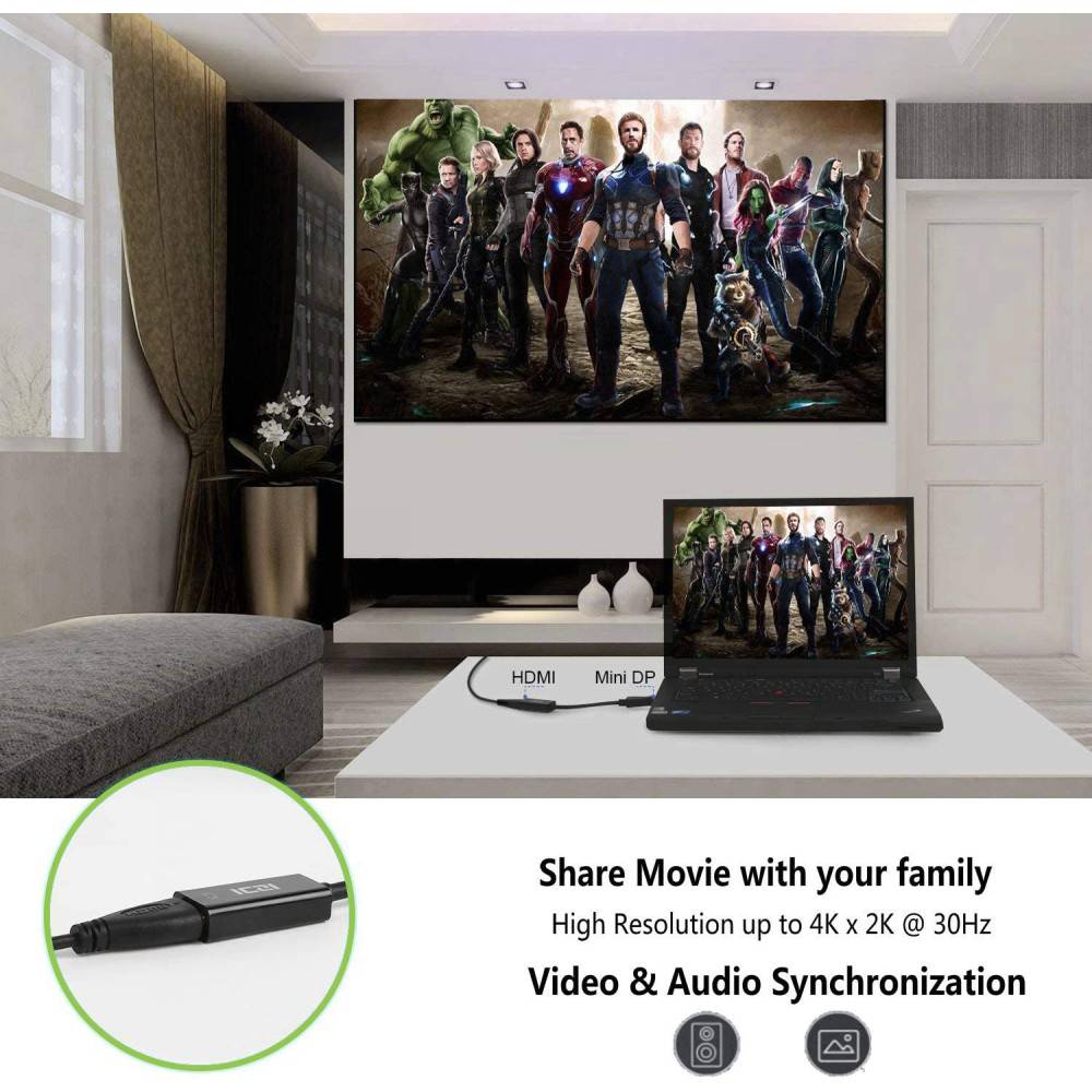 Techly Videoadapter - DisplayPort männlich zu HDMI weiblich