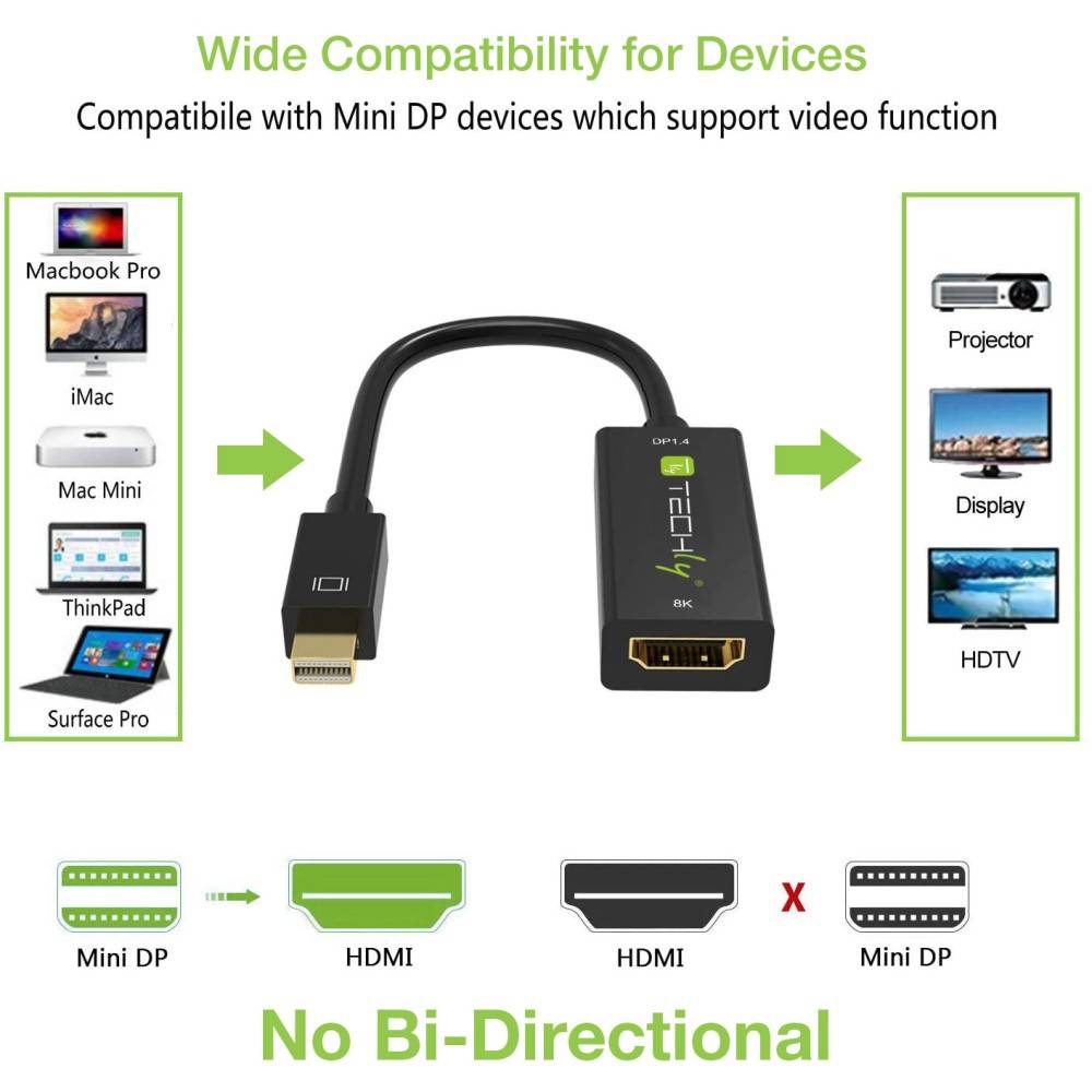 Techly Videoadapter - DisplayPort männlich zu HDMI weiblich