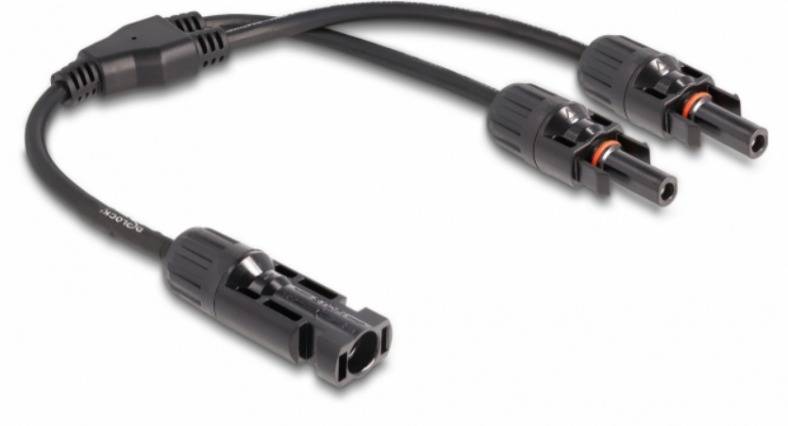 Delock Netz-Splitter - DL4 (M) zu DL4 (W) - 1000 V - 30 cm - Schwarz