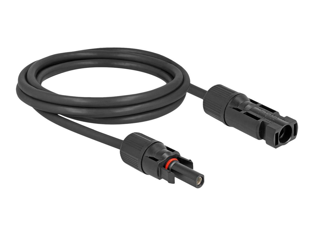 Delock Solarkabel - DL4 (M) zu DL4 (W) - 2 m - Schnappverschluss - Schwarz