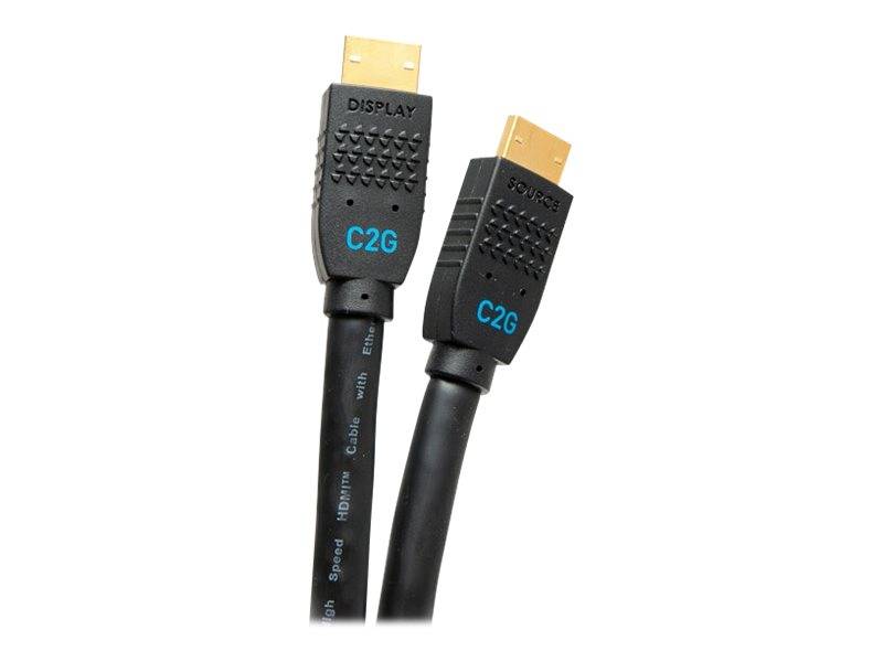 Zwei schwarze Kabel mit vergoldeten Steckern mit den Beschriftungen „DISPLAY