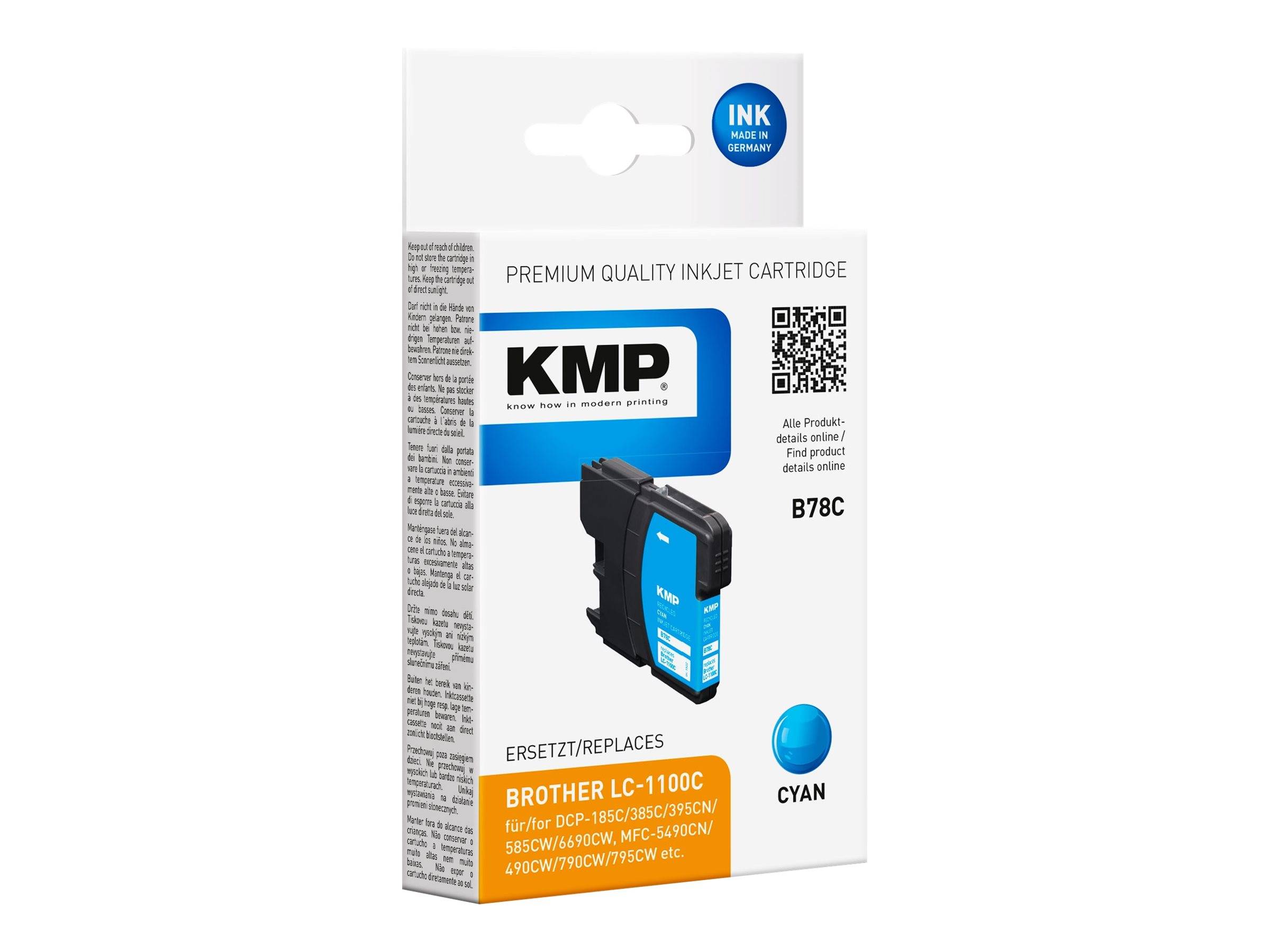 KMP B78C - 4.9 ml - Cyan - kompatibel - Tintenpatrone - für Brother DCP-185 - 38