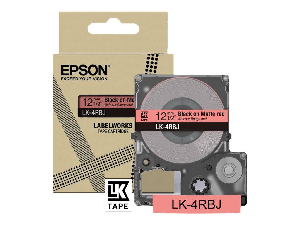 Epson LabelWorks LK-4RBJ - Schwarz auf Mattrot - Rolle (1,2 cm x 8 m)