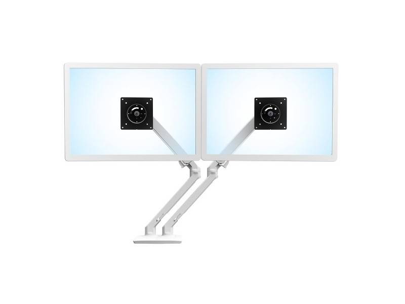 Ergotron MXV Dual Monitor Tisch Halterung für 2 Displays mit C-Klemme, Weiß (45-...