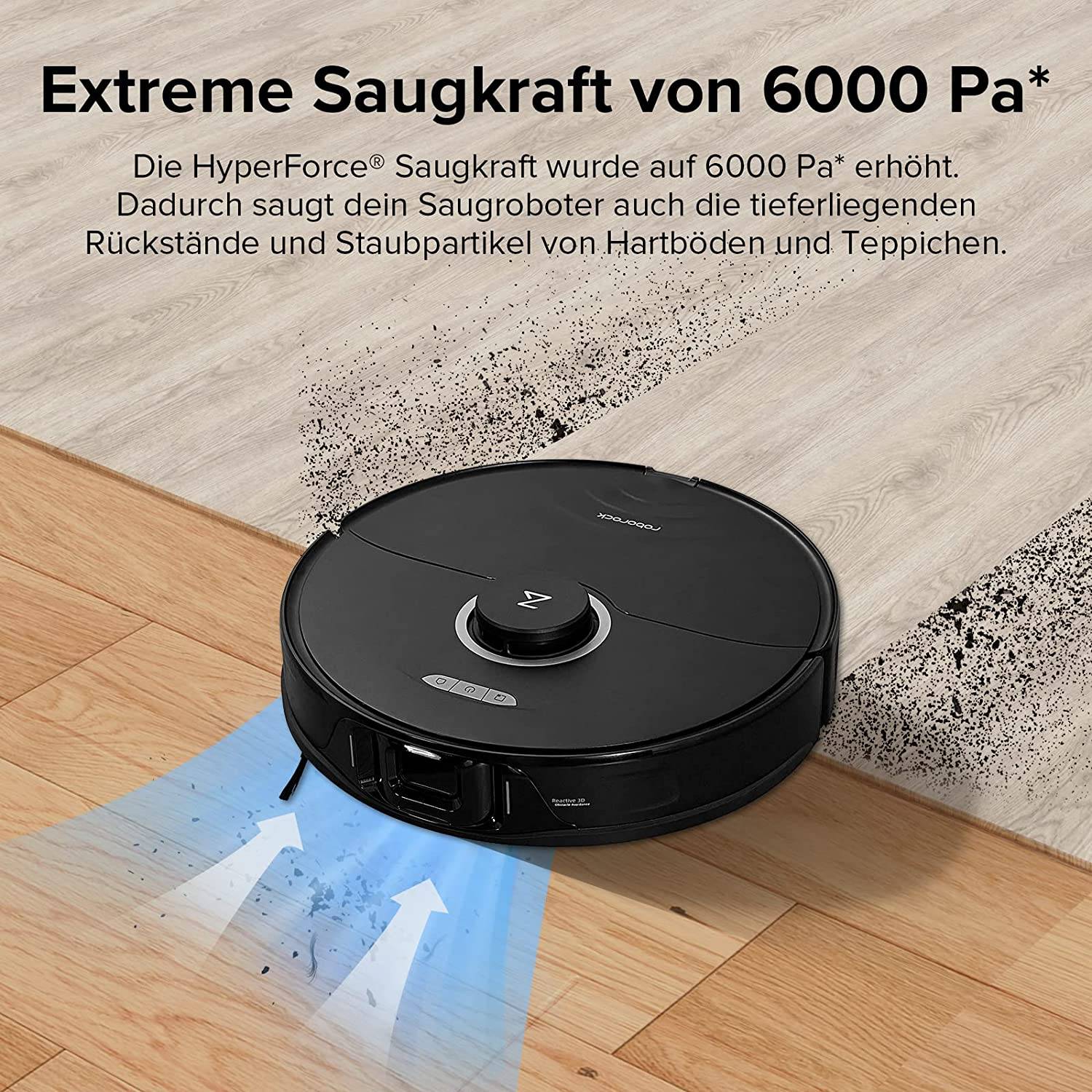 Roborock S8 Saugroboter mit Doppelbürste & 6000Pa & 3D strukturierte leichte Hindernisvermeidung Staubsauger Roboter Kompatibel mit Alexa für Tierha