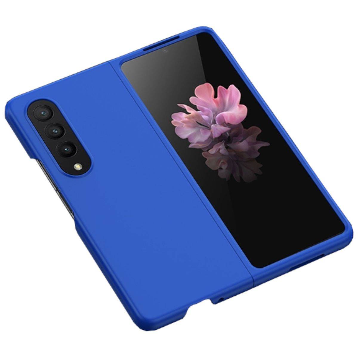 Für Samsung Galaxy Z Fold4 Silikoncase TPU Schutz Skin Feel Schutzhülle Blau Schutz Case Cover Etui Handy Tasche