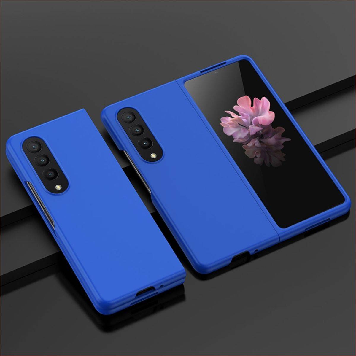 Für Samsung Galaxy Z Fold4 Silikoncase TPU Schutz Skin Feel Schutzhülle Blau Schutz Case Cover Etui Handy Tasche