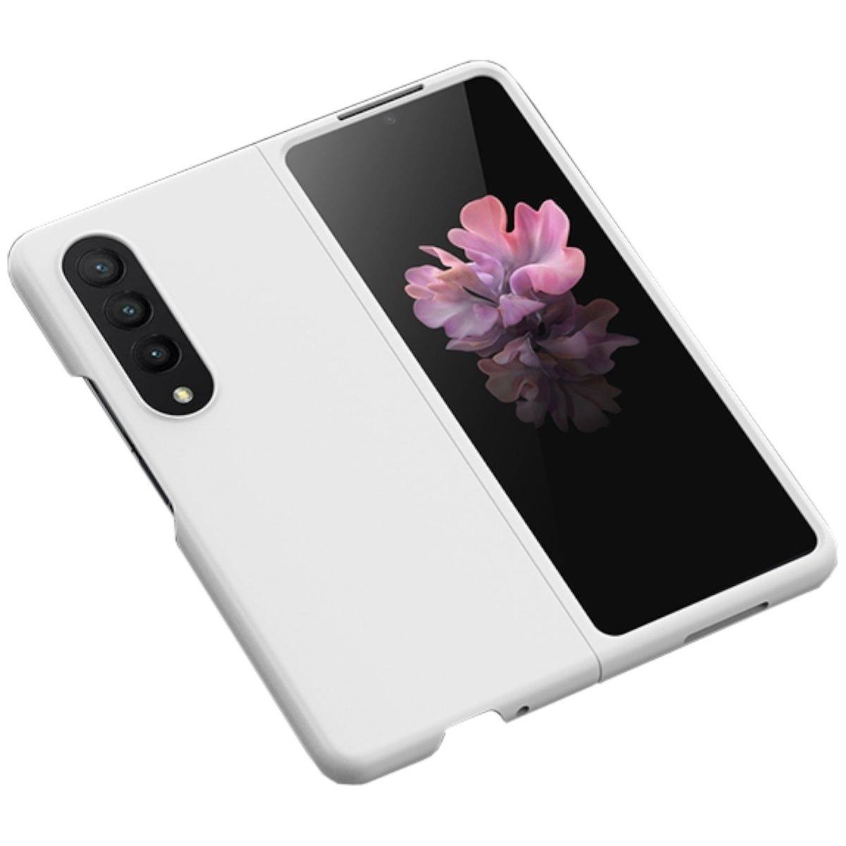 Für Samsung Galaxy Z Fold4 Silikoncase TPU Skin Feel Schutzhülle Weiß Schutz Case Cover Etui Handy Tasche