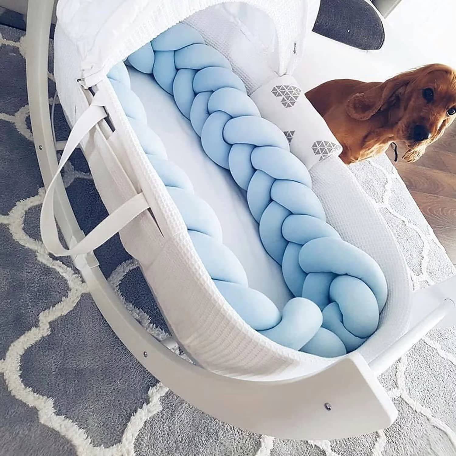 3 Meter Bettschlange Geflochten Seitenschläferkissen Baumwolle Knotenkissen Bettumrandung Sofakissen Pink