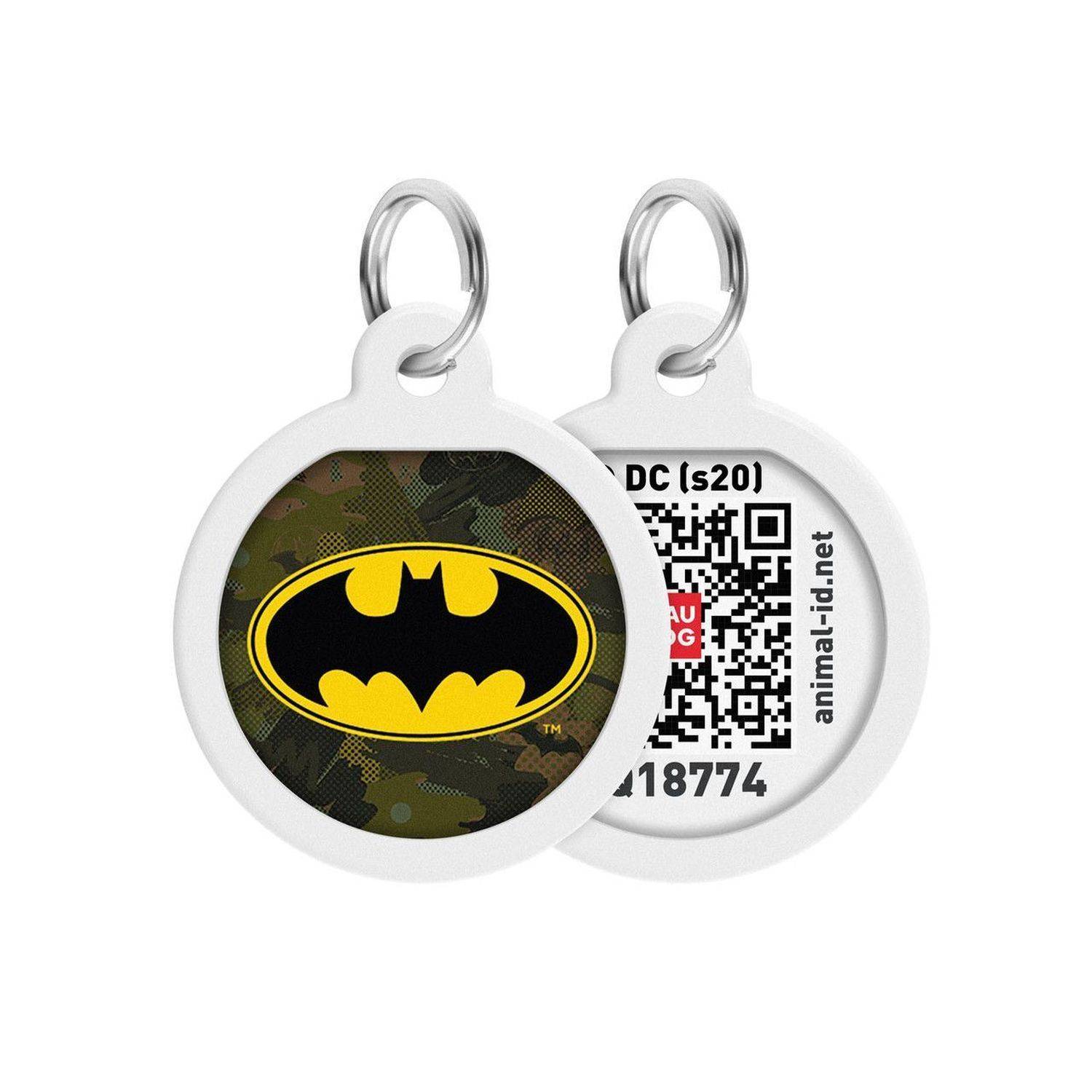 Pet ID Tag für Hund Katze mit QR Passport Global Suchsystem von verlorenen Haustieren Digital ID Hund Tag Batman Green