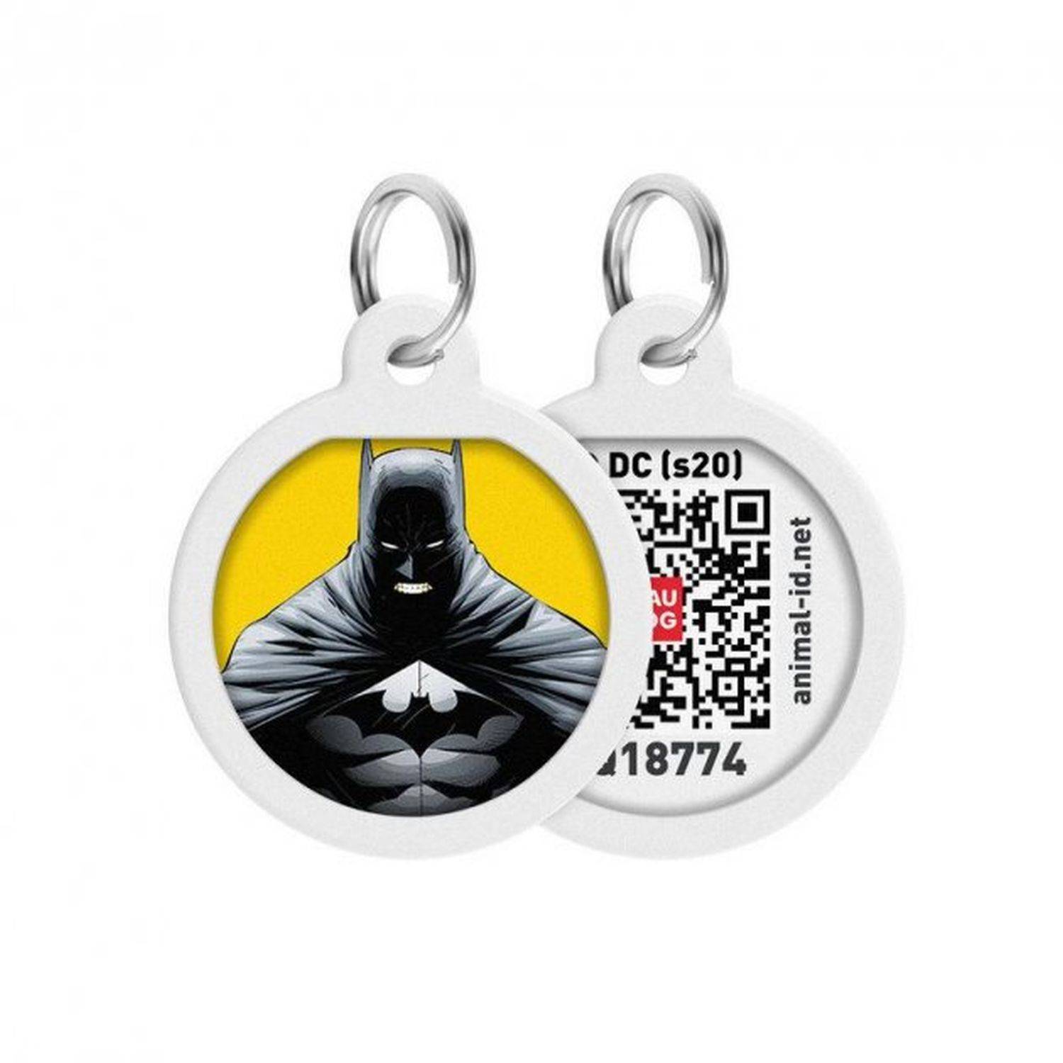 Pet ID Tag für Hund Katze mit QR Passport Global Suchsystem von verlorenen Haustieren Digital ID Hund Tag Batman Yellow