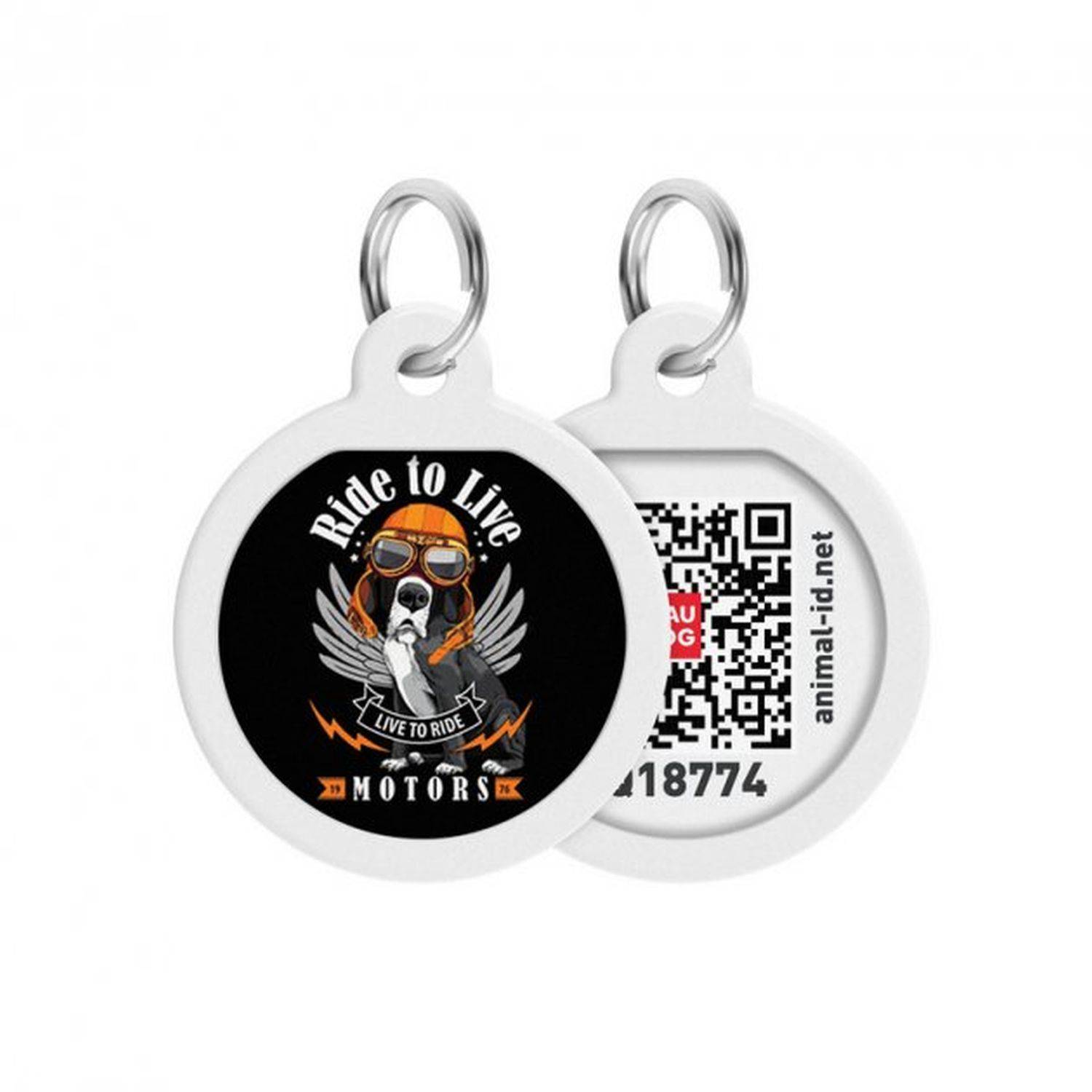 Pet ID Tag für Hund Katze mit QR Passport Global Suchsystem von verlorenen Haustieren Digital ID Hund Tag Ride to Live