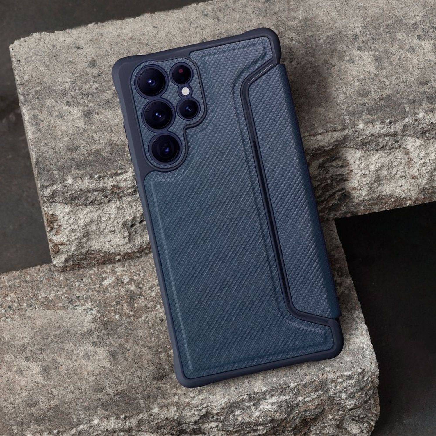Hülle "Razor" Magnet Carbon-Cover Kameraschutz kompatibel mit Xiaomi Mi 12 Lite Blau