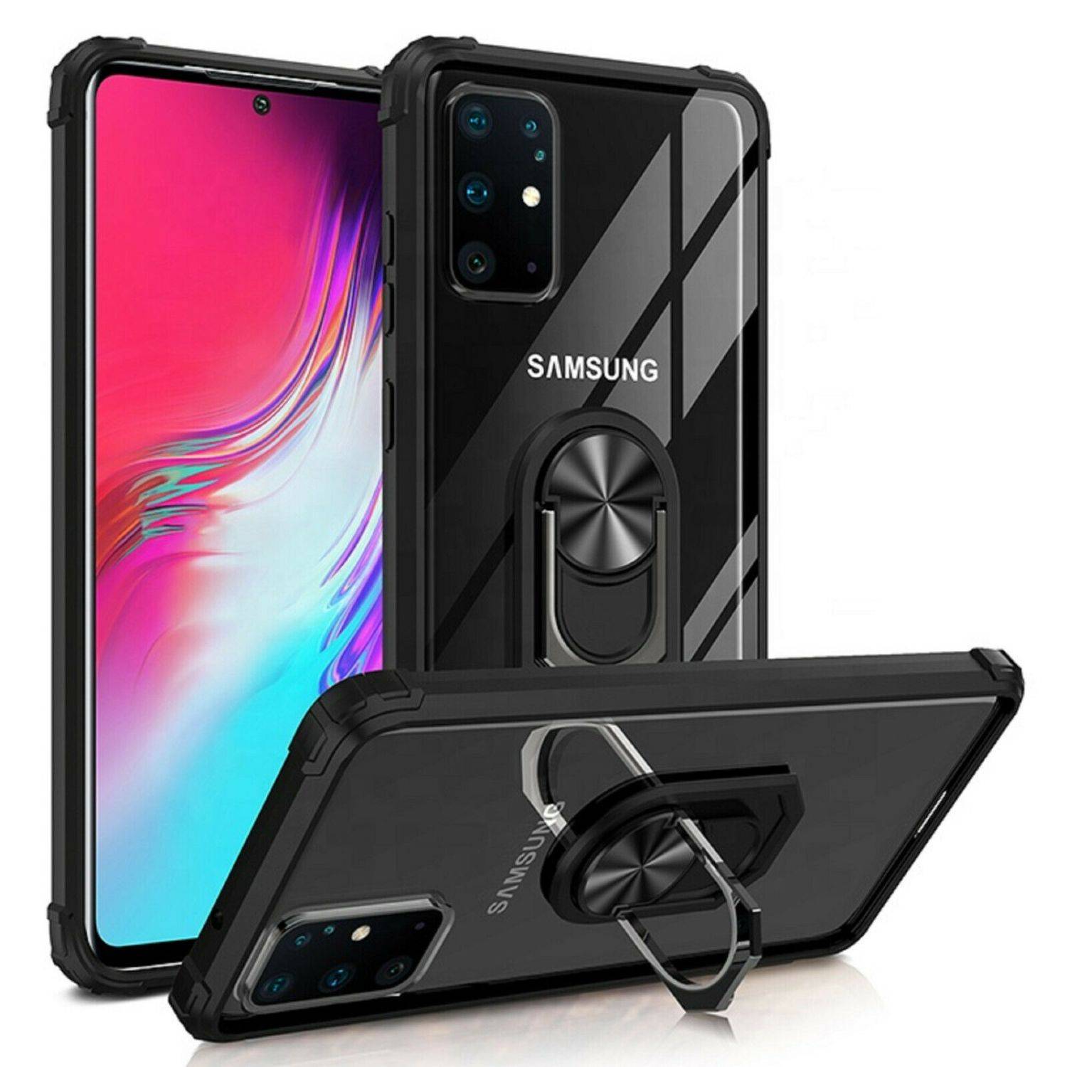 360 Grad Ringhalter Handytasche Abdeckung magnetische Stoßstange Schutzhülle kompatibel mit iPhone 14 Pro Max Schwarz