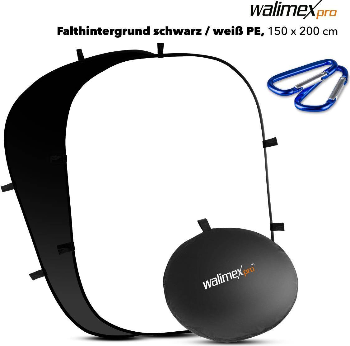 Walimex pro 2in1 Falthintergrund schwarz / weiß, 150 x 200 cm PES (23073)