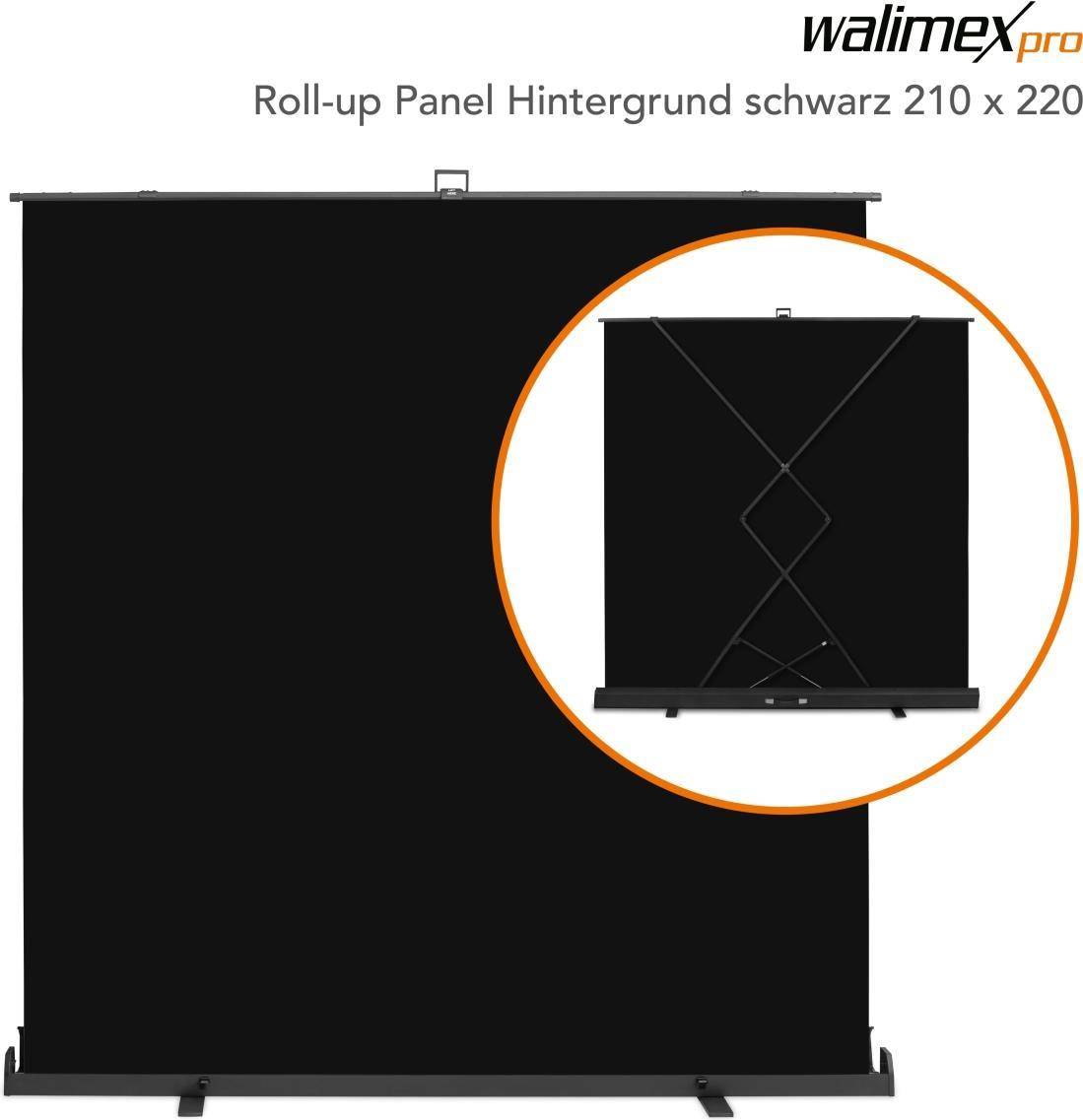 Walimex pro Roll-up Panel Hintergrund schw.210x220 (23211)