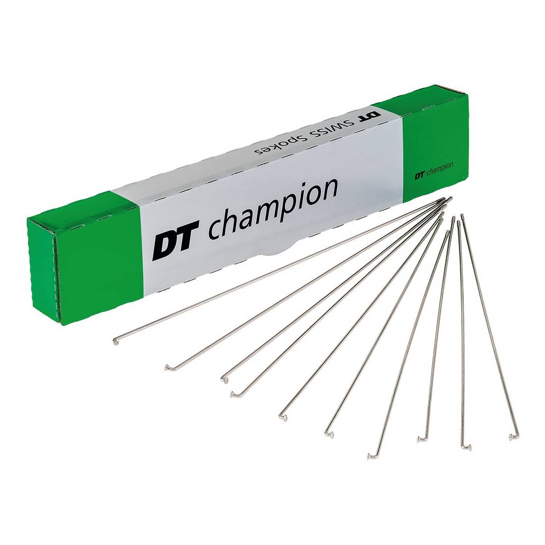 DT Swiss Speichen Champion M 2x256mm, Niro, ohne Nippel, silber (100er Pack)
