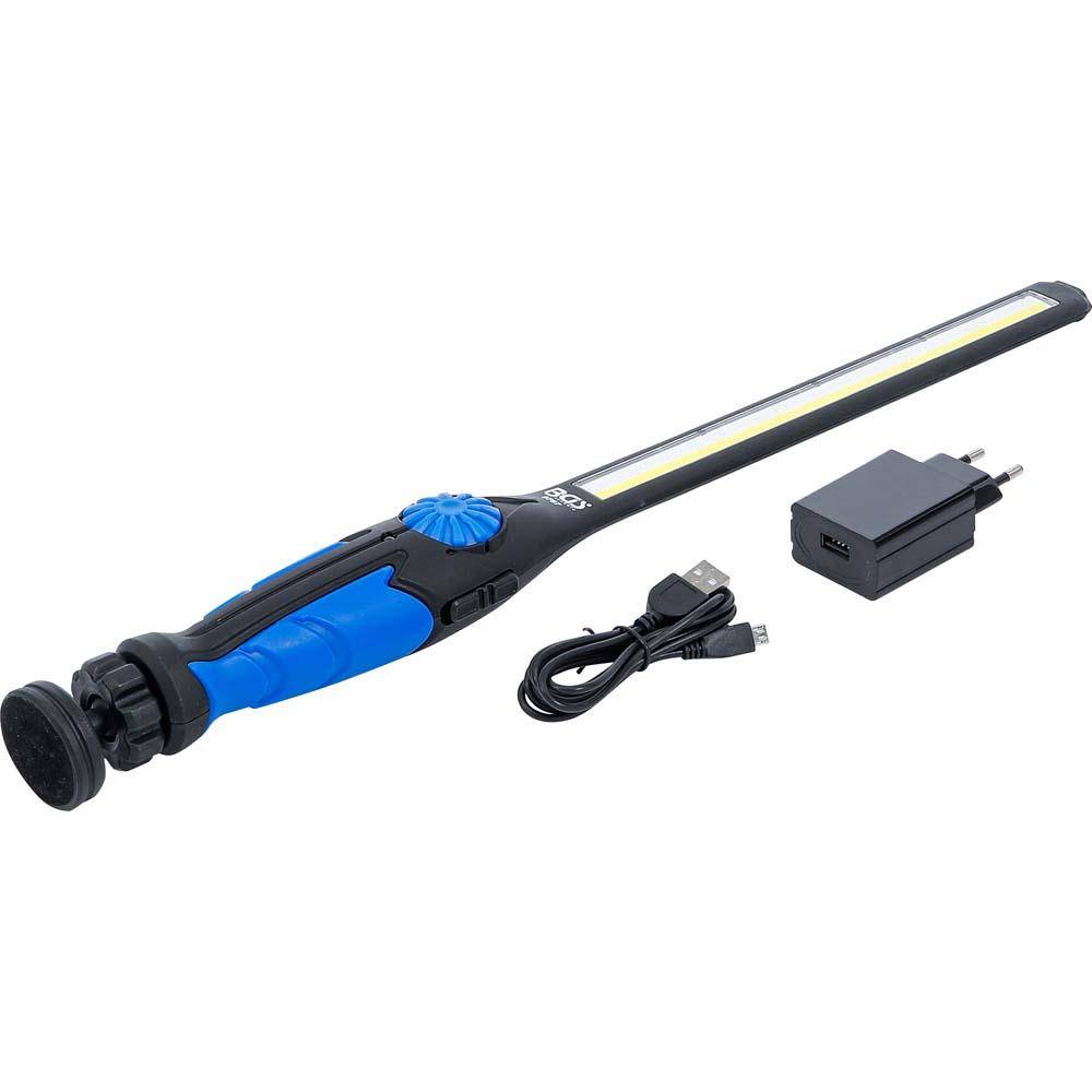 COB-LED / UV-Arbeits-Handleuchte - ultra flach - 10 W COB LED - 800 Lumen - Leuchtdauer 3 h - inkl. Ladekabel