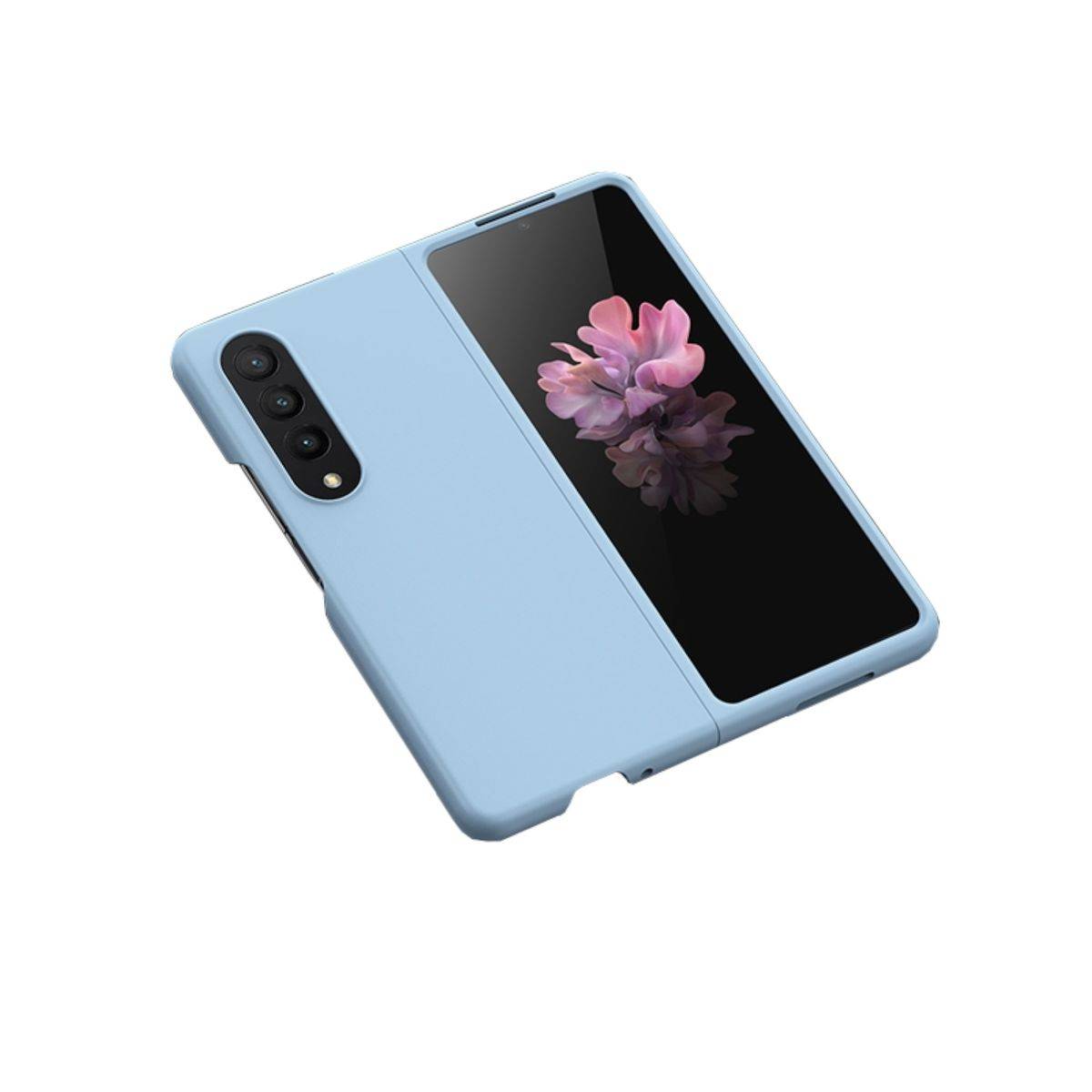 Für Samsung Galaxy Z Fold4 Silikoncase TPU Skin Feel Schutzhülle Hellblau Schutz Case Cover Etui Handy Tasche