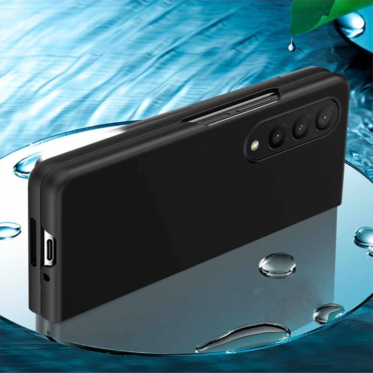 Für Samsung Galaxy Z Fold4 Silikoncase TPU Skin Feel Schutzhülle Hellblau Schutz Case Cover Etui Handy Tasche